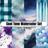 Cool Tone Watercolor Set (blue, teal, purple) - Digital Paper Clip Art
