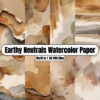 Earthy Neutrals Watercolor Paper - Digital Paper Clip Art