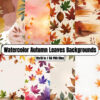 Watercolor Autumn Leaves Backgrounds – Digital Paper Clip Art