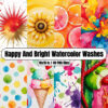 Happy And Bright Watercolor Washes - Digital Paper Clip Art