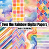 Over the Rainbow Digital Papers / Background - Patterns Watercolor Clip Art