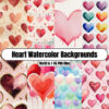 Heart Watercolor Backgrounds - Digital Paper Clip Art