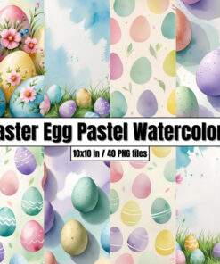 Easter Egg Pastel Watercolors – Digital Paper Clip Art