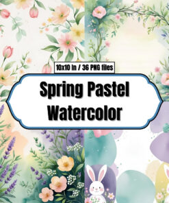 Spring Pastel Watercolor - Digital Paper Clip Art