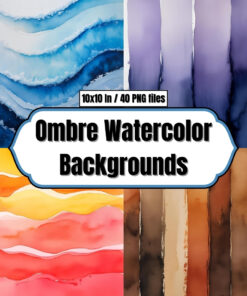 Ombre Watercolor Backgrounds - Digital Paper Clip Art