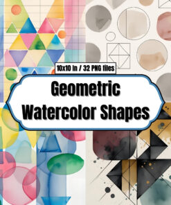 Geometric Watercolor Shapes - Digital Paper Clip Art