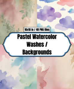 Pastel Watercolor Washes - Digital Paper Clip Art