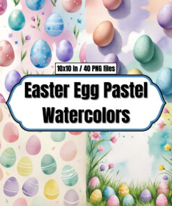 Easter Egg Pastel Watercolors – Digital Paper Clip Art