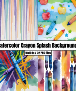 Watercolor Crayon Splash Backgrounds - Digital Paper Clip Art