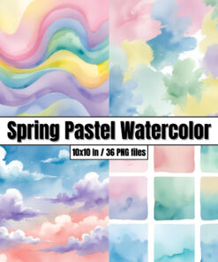 Spring Pastel Watercolor - Digital Paper Clip Art
