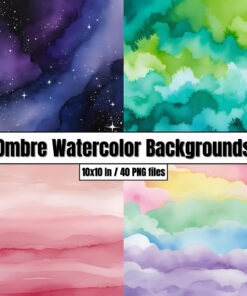 Ombre Watercolor Backgrounds - Digital Paper Clip Art