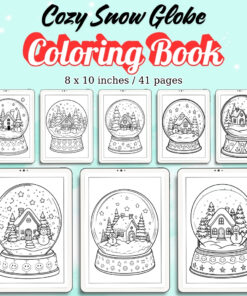 Cozy Snow Globe Coloring Pages / Sheets of Cozy Snow Globe {Coloring Book}