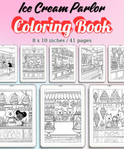 Ice Cream Parlor Coloring Pages / Sheets of Ice Cream Parlor {Coloring Book}