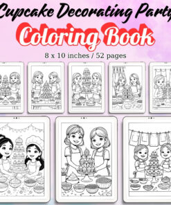 Cupcake Decorating Party Coloring Pages / Sheets of Cupcake Decorating Party {Coloring Book}