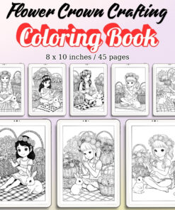 Flower Crown Crafting Coloring Pages / Sheets of Flower Crown Crafting {Coloring Book}