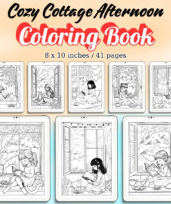 Cozy Cottage Afternoon Coloring Pages / Sheets of Cozy Cottage Afternoon {Coloring Book}