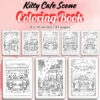 Kitty Cafe Scene Coloring Pages / Sheets of Kitty Cafe Scene {Coloring Book}