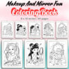 Makeup And Mirror Fun Coloring Pages / Sheets of Makeup And Mirror Fun {Coloring Book}