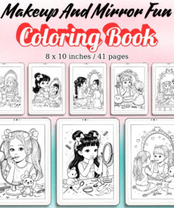 Makeup And Mirror Fun Coloring Pages / Sheets of Makeup And Mirror Fun {Coloring Book}