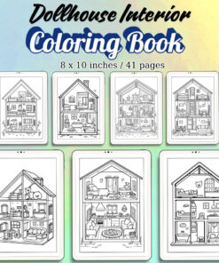 Dollhouse Interior Coloring Pages / Sheets of Dollhouse Interior {Coloring Book}