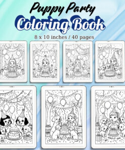 Puppy Party Coloring Pages / Sheets of Puppy Party {Coloring Book}