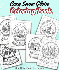 Cozy Snow Globe Coloring Pages / Sheets of Cozy Snow Globe {Coloring Book}