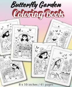 Butterfly Garden Coloring Pages / Sheets of Butterfly Garden {Coloring Book}