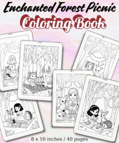 Enchanted Forest Picnic Coloring Pages / Sheets of Enchanted Forest Picnic {Coloring Book}