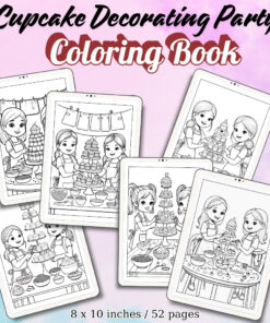 Cupcake Decorating Party Coloring Pages / Sheets of Cupcake Decorating Party {Coloring Book}