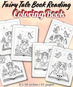 Fairy Tale Book Reading Coloring Pages / Sheets of Fairy Tale Book Reading {Coloring Book}
