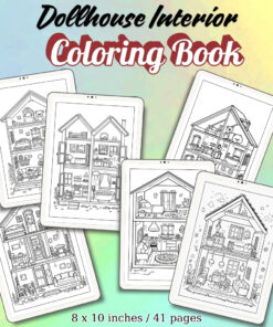 Dollhouse Interior Coloring Pages / Sheets of Dollhouse Interior {Coloring Book}