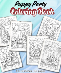 Puppy Party Coloring Pages / Sheets of Puppy Party {Coloring Book}