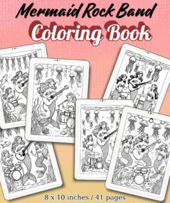 Mermaid Rock Band Coloring Pages / Sheets of Mermaid Rock Band {Coloring Book}