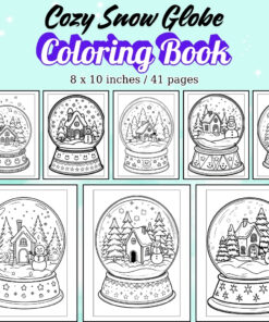 Cozy Snow Globe Coloring Pages / Sheets of Cozy Snow Globe {Coloring Book}
