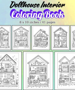 Dollhouse Interior Coloring Pages / Sheets of Dollhouse Interior {Coloring Book}