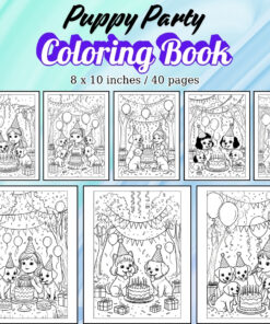 Puppy Party Coloring Pages / Sheets of Puppy Party {Coloring Book}