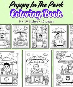 Puppy In The Park Coloring Pages / Sheets of Puppy In The Park {Coloring Book}