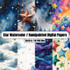Star Watercolor – Hand-Painted Digital Papers And Backgrounds Clip Art