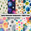 Spotty Watercolor Backgrounds / Digital Paper