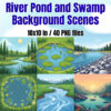 River Pond and Swamp Background Scenes