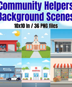 Community Helpers Background Scenes