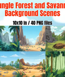 Jungle Forest and Savanna Background Scenes
