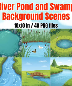 River Pond and Swamp Background Scenes
