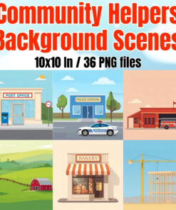 Community Helpers Background Scenes