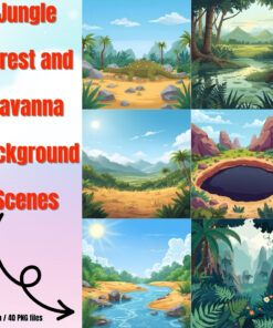 Jungle Forest and Savanna Background Scenes