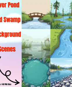 River Pond and Swamp Background Scenes