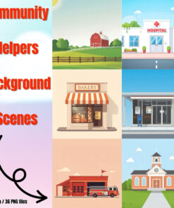 Community Helpers Background Scenes