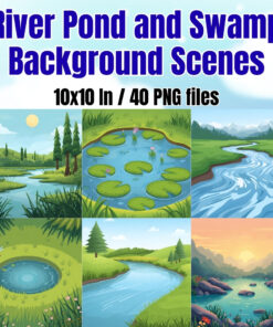 River Pond and Swamp Background Scenes