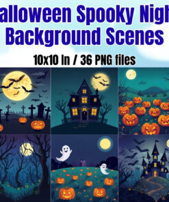 Halloween Spooky Night Background Scenes
