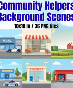 Community Helpers Background Scenes